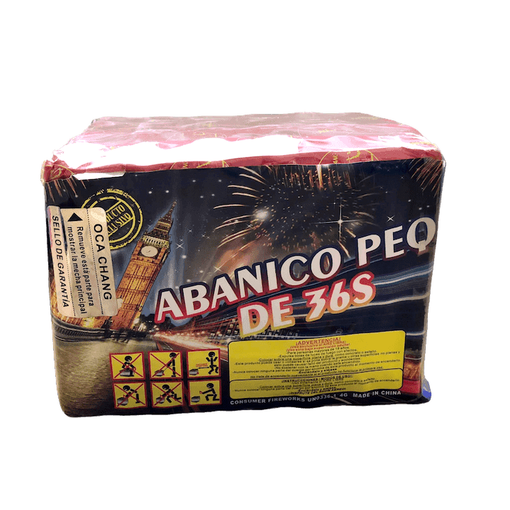🎇 Abanico peq de 36s | OCA CHANGEsta batería exclusiva de Oca Chang tiene de 36 tiros, Ordena directo y paga con Tarjeta de crédito o débito tenemos envíos a toda Guatemala.
