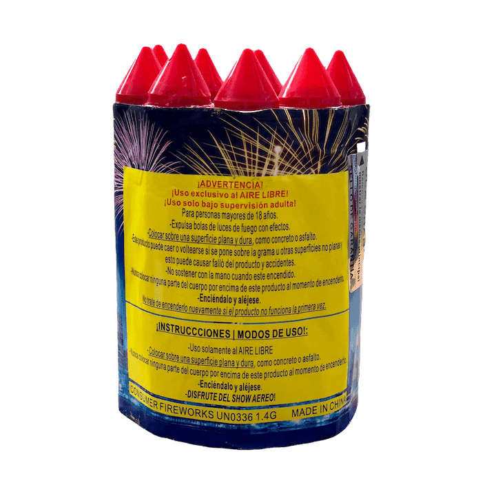 🎇 Bateria OCA CHANG 9s | OCA CHANG Esta batería exclusiva de Oca Chang tiene de 9 tiros, Esta batería pirotecnia es ideal y pequeña para una presentación rápida, quedaras sorprendido.